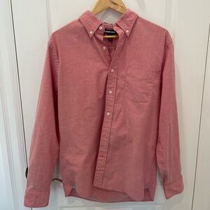 Lands' End Men's Sail Rigger Oxford Casual Red Button-Down Shirt
